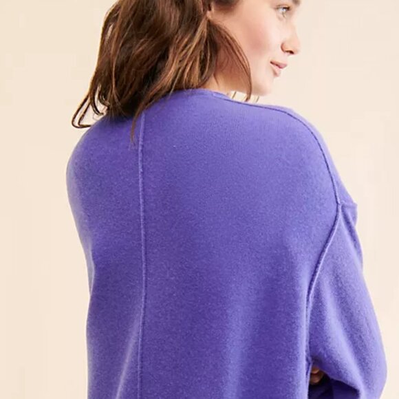 new FREE PEOPLE school boy %100 cashmere oversized cardigan sweater m - Picture 3 of 3